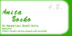 anita bosko business card