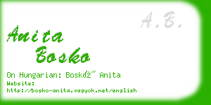 anita bosko business card